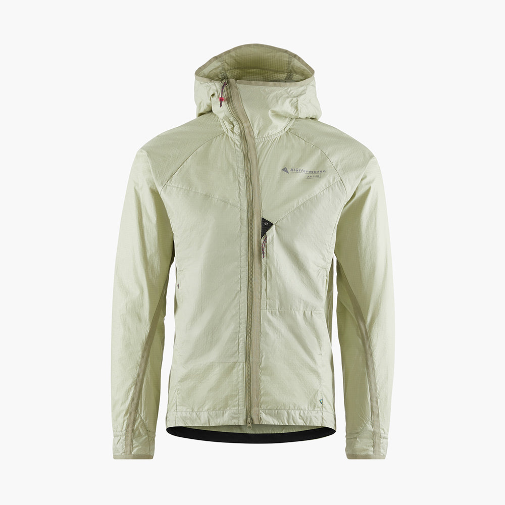 クレッタルムーセン アンサー フーデッド ウィンド ジャケット 男性用 KLATTERMUSEN Ansur Hooded Wind Jacket　MENS Swamp Greem-Silver Green Organic Ripstop Cotton Jacket